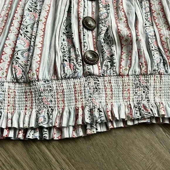 🌸4/$30🌸rebellion Again | Boho Off The Shoulder Paisley And Floral Crop Top - Picture 5 of 10